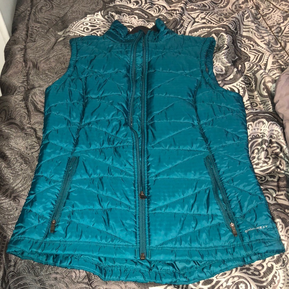 blue omni-heat columbia vest